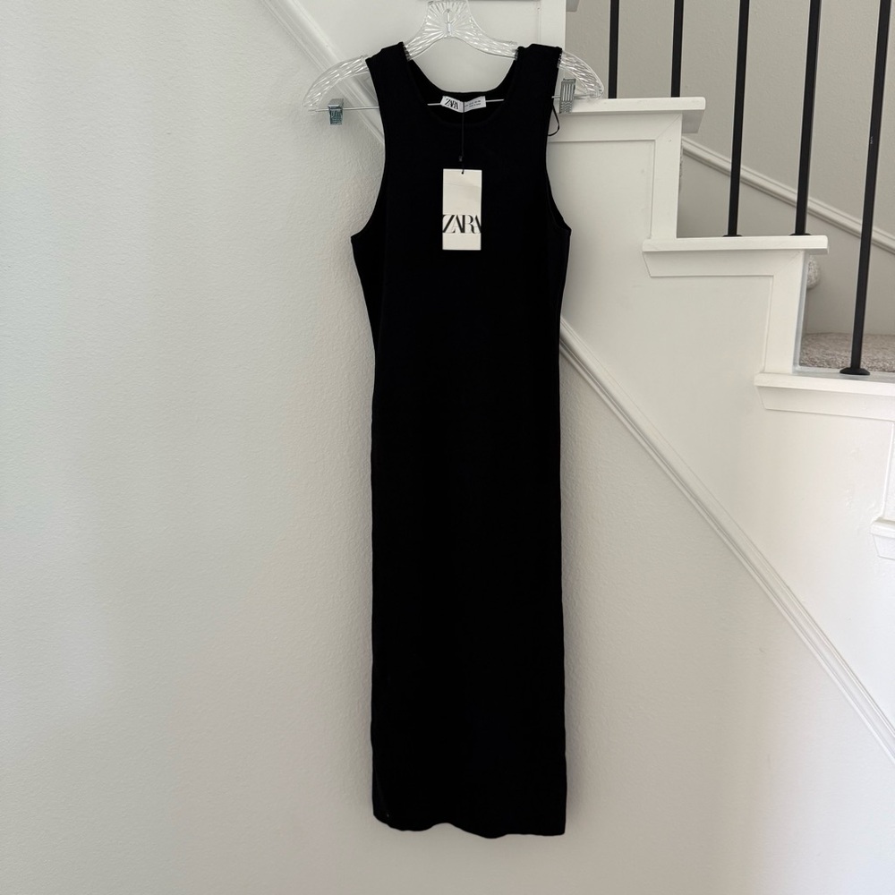 Zara Slim Longline Maxi black dress M